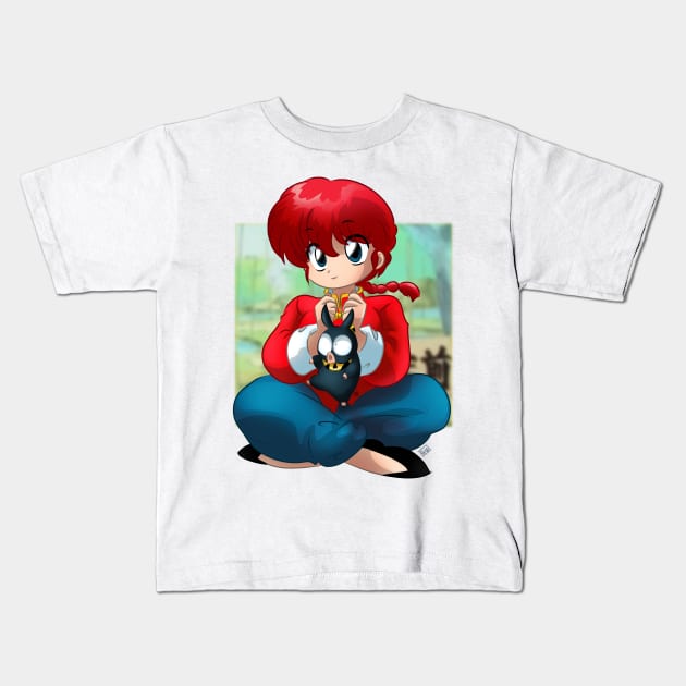 Ranma and P-Chan Kids T-Shirt by La Casa del Otaku